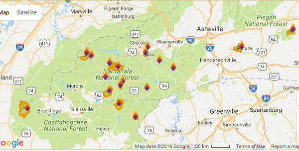 NC Forest Fire Map
