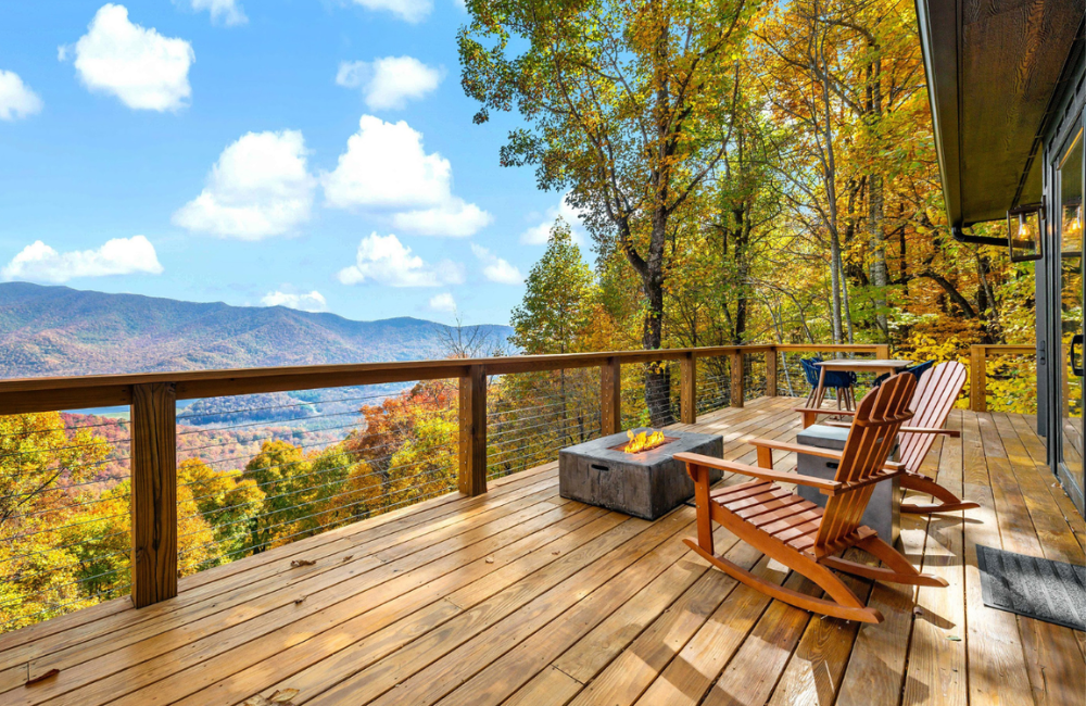 expansive view from deck Greybeard Vacation Rentals