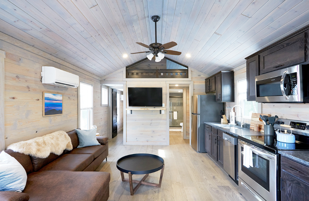 Asheville River Cabins interior kitchen