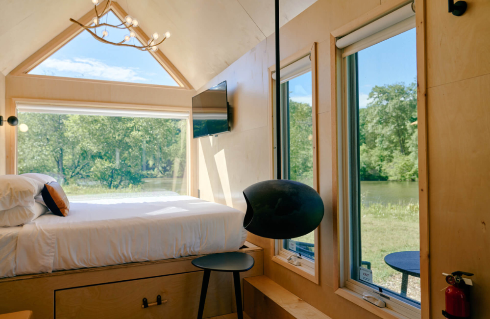 Asheville River Cabins looking glass cabin interior