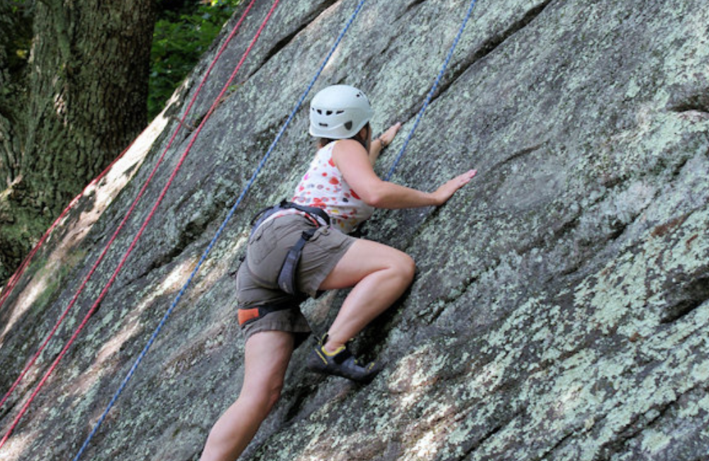 woman climbing in rutherford county