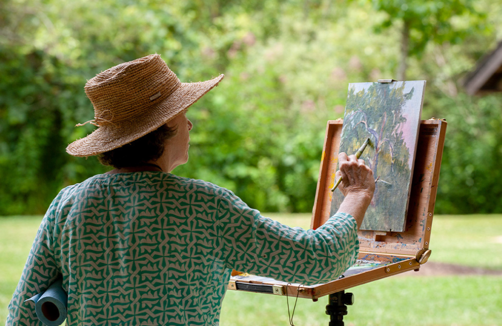 artist at work Cashiers Plein Air Festival
