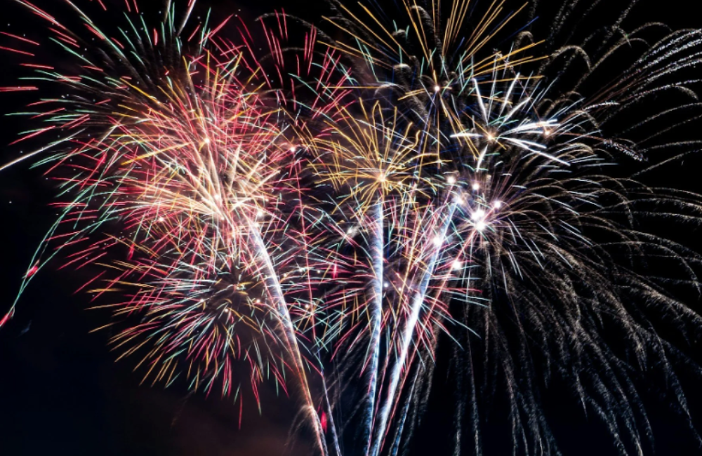 Fireworks in downtown Asheville