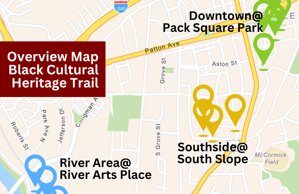 Map of Asheville Black Cultural Heritage Trail
