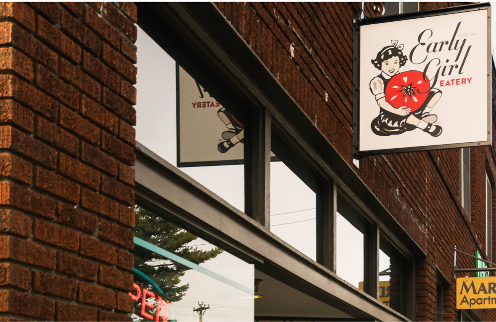 Facade of the West Asheville Early Girl Eatery location