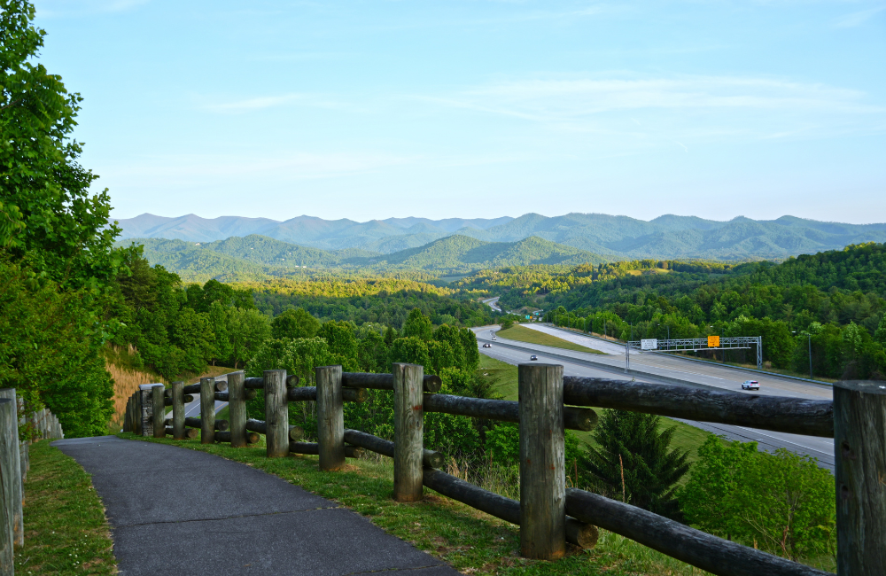 Summer view of mountains from the most beautiful highway in WNC