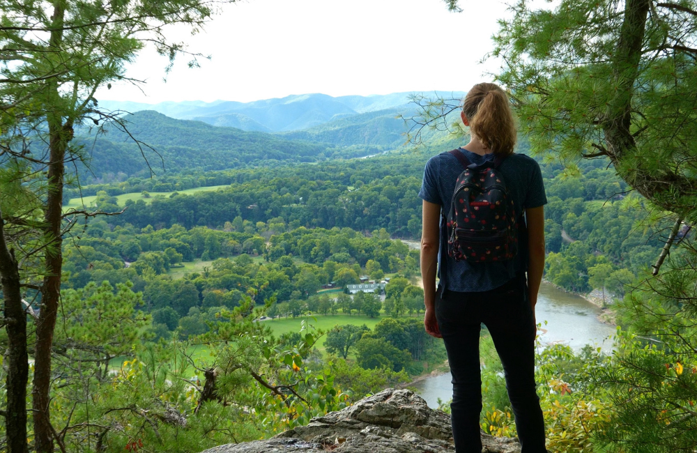 hiker taking in the view from Lover's Leap Hike
