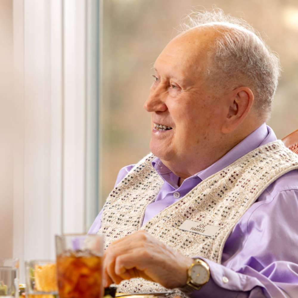 Senior man dining