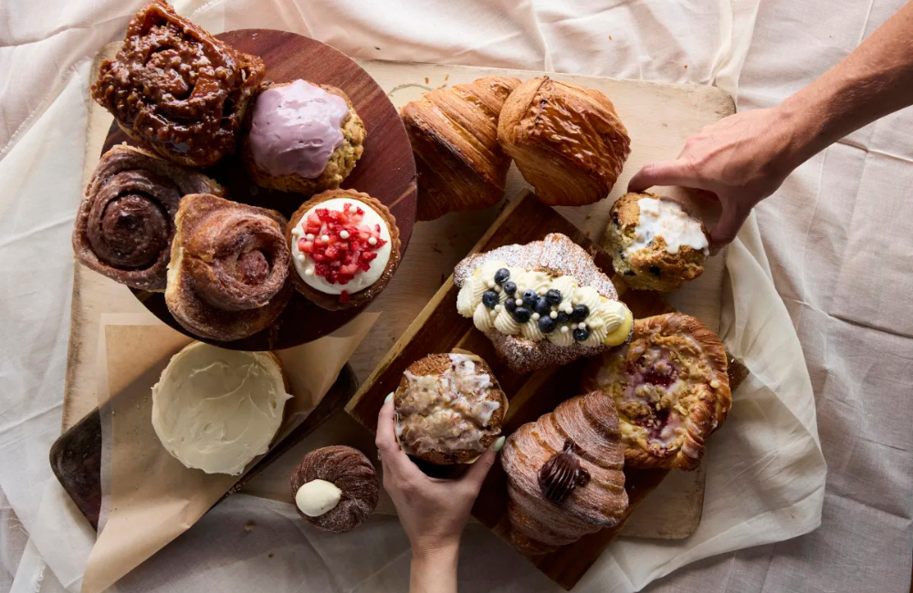 Assortment of bakery treats at Bryson Bakery in Bryson City NC