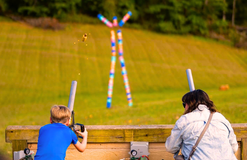 Corn cannon at Eliada Corn Maze Asheville