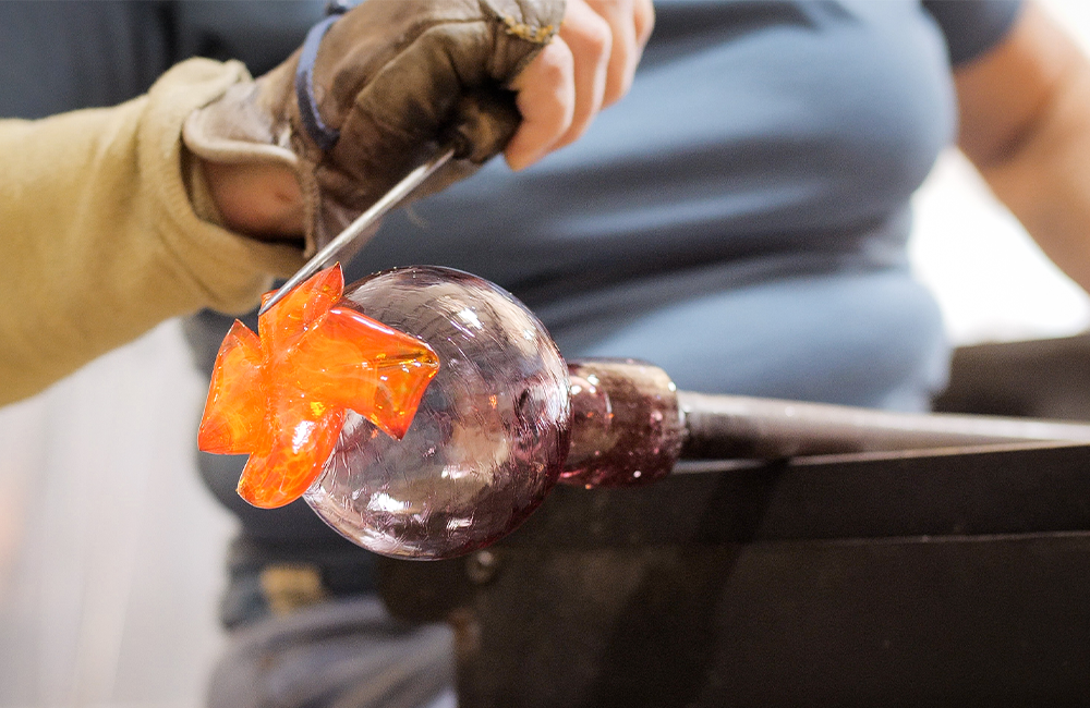 Person working hot glass