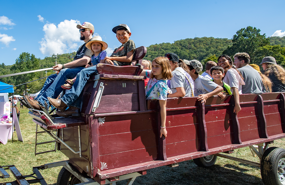 Children on a hayride