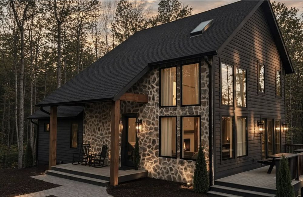 exterior of cabin at Orchard’s Edge Luxury Mountain Retreat