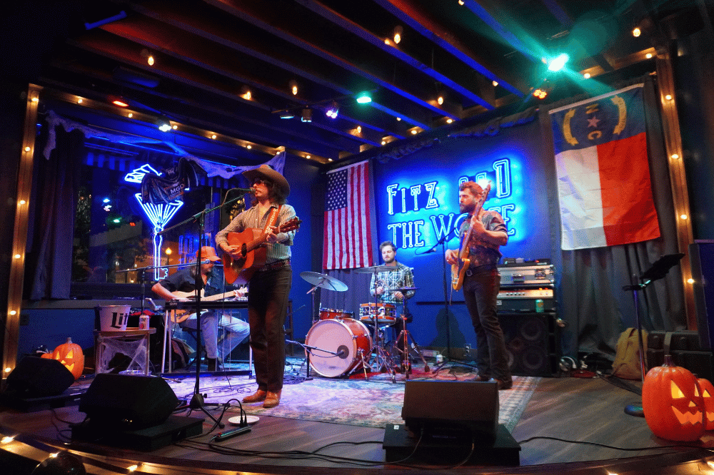 Live band playing at Hollerween at Fitz and the Wolfe