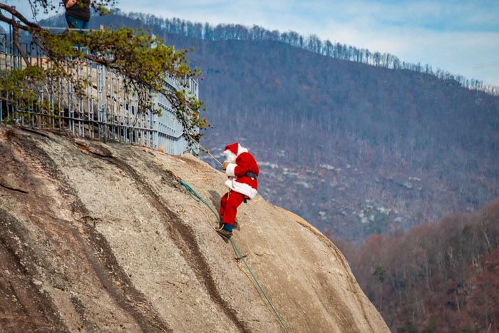 Santa at Chimney Rock State Park