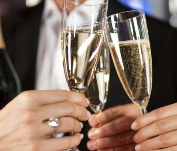 Champagne Toast at Omni Grove Park Hotel Blue Ridge Buffet for New Year's Eve