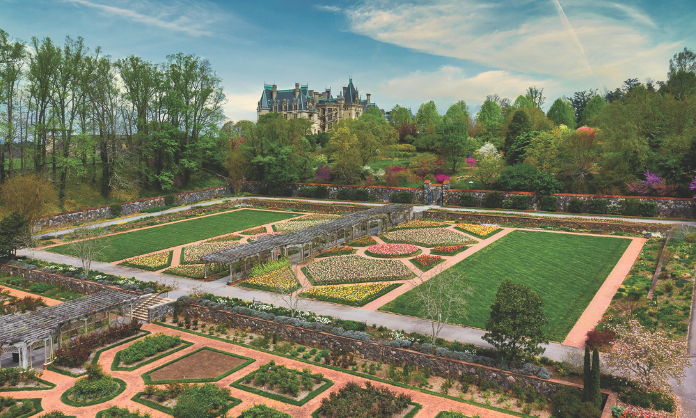 Biltmore walled garden in Spring