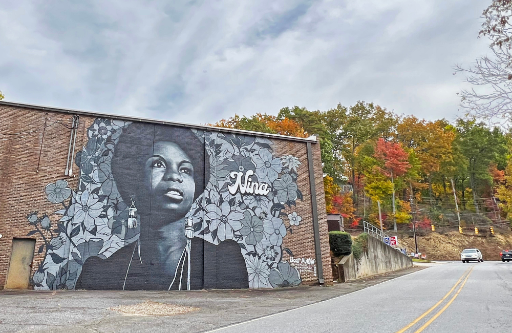 Mural of Nina Simone in Tryon NC