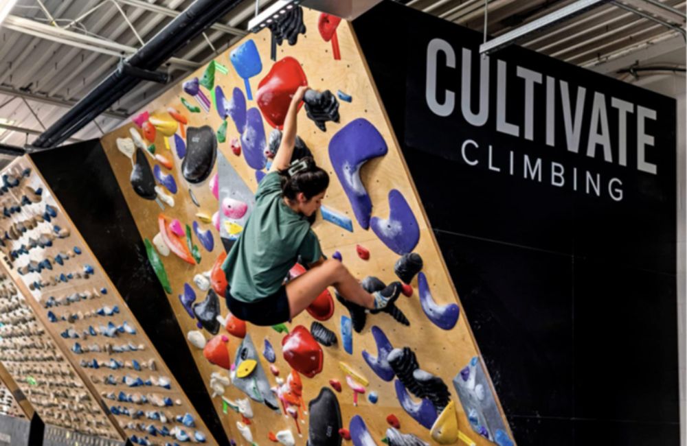 Indoor climbing at Cultivate