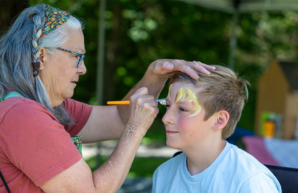 facepainting at Flame Azalea Festival in Robbinsville NC