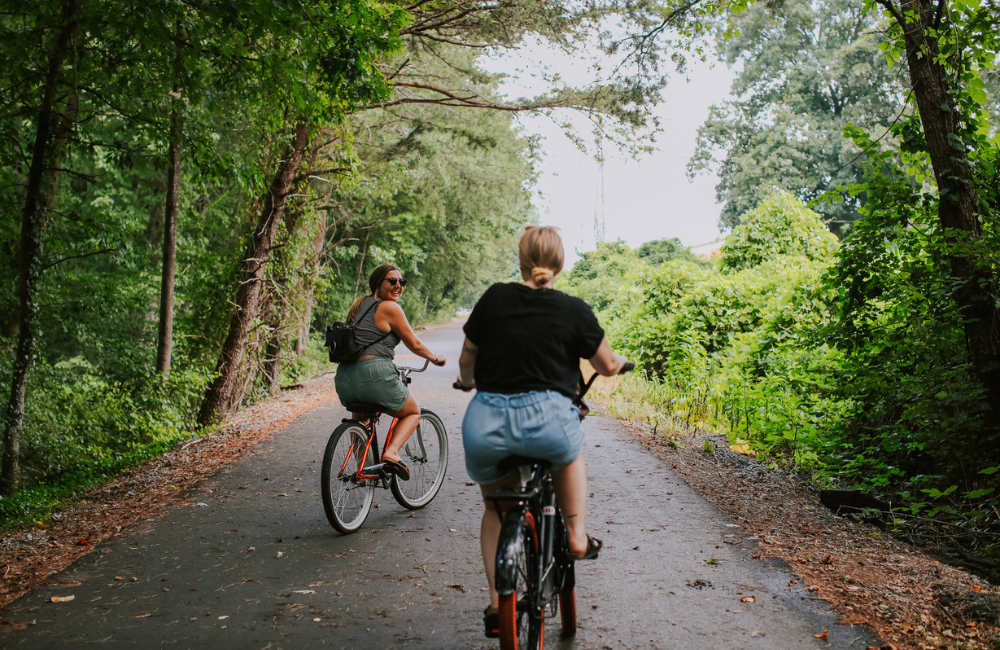 Riding the easy Thermal Belt Rail Trail