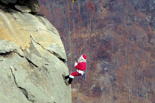 Santa on Chimney Rock