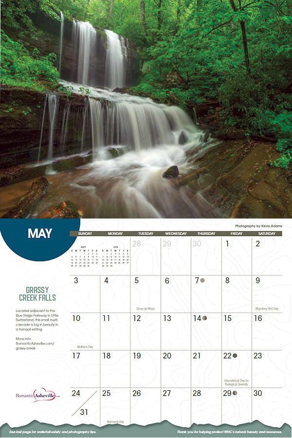 NC Waterfalls Calendar 2020
