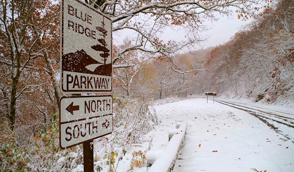 Blue Ridge Parkway Fall Snow