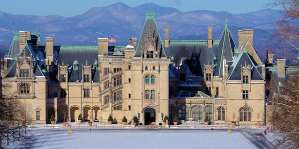 Biltmore House in snow