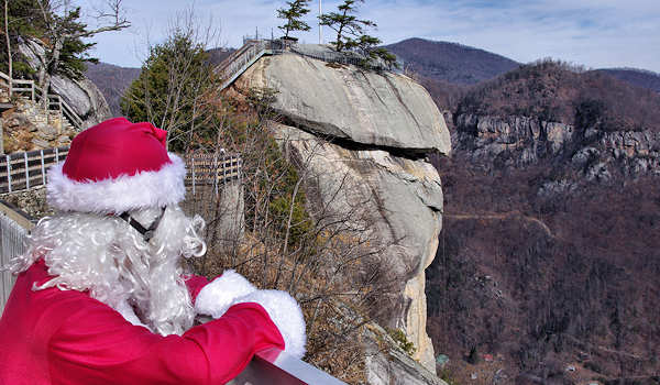 Santa on Chimney Rock