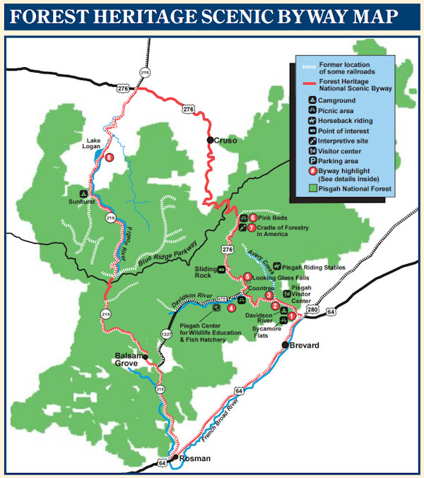 Forest Heritage Scenic Byway Map