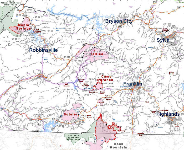 Wildfire Map NC Mountains 2016