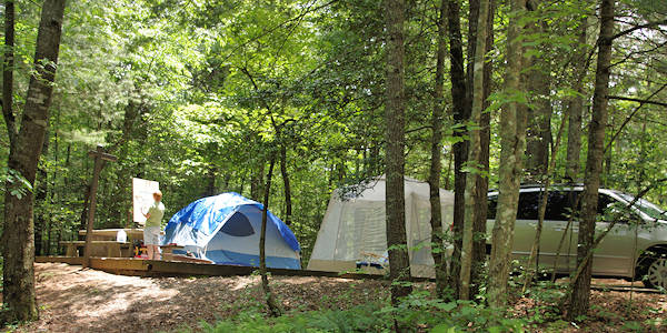 Camping at Lake Powhatan, Asheville