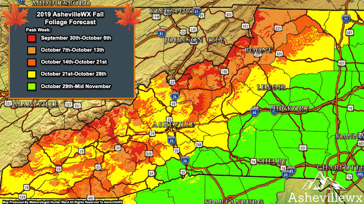Fall Color Forecast Asheville & NC Mountains 2019